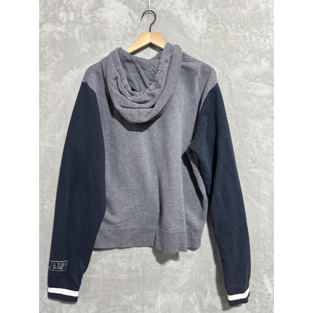 Nike Air Spellout Hoodie Men's M Gray Colorblock Logo Hooded Drawstrings Y2K - Picture 2 of 7